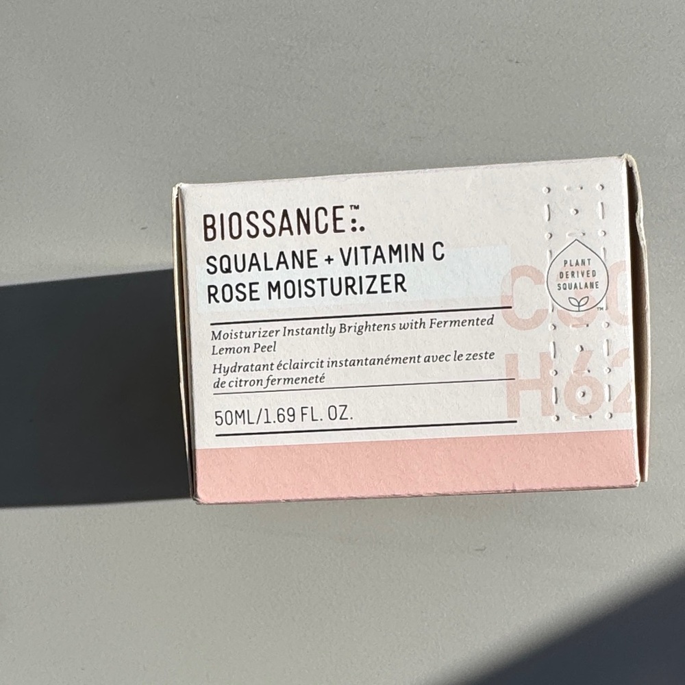 Biossance Squalane + Vitamin C Rose Moisturizer - Cream and Pink